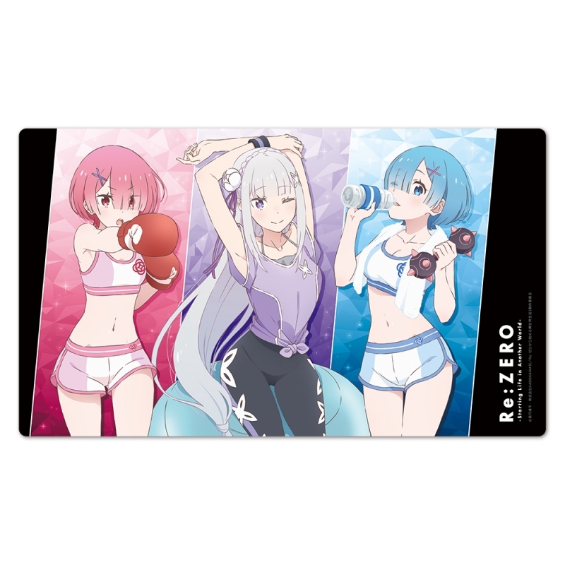 【グッズ-デスクマット】Re:ゼロから始める異世界生活 キャラクターラバーマット エミリア&レム&ラム