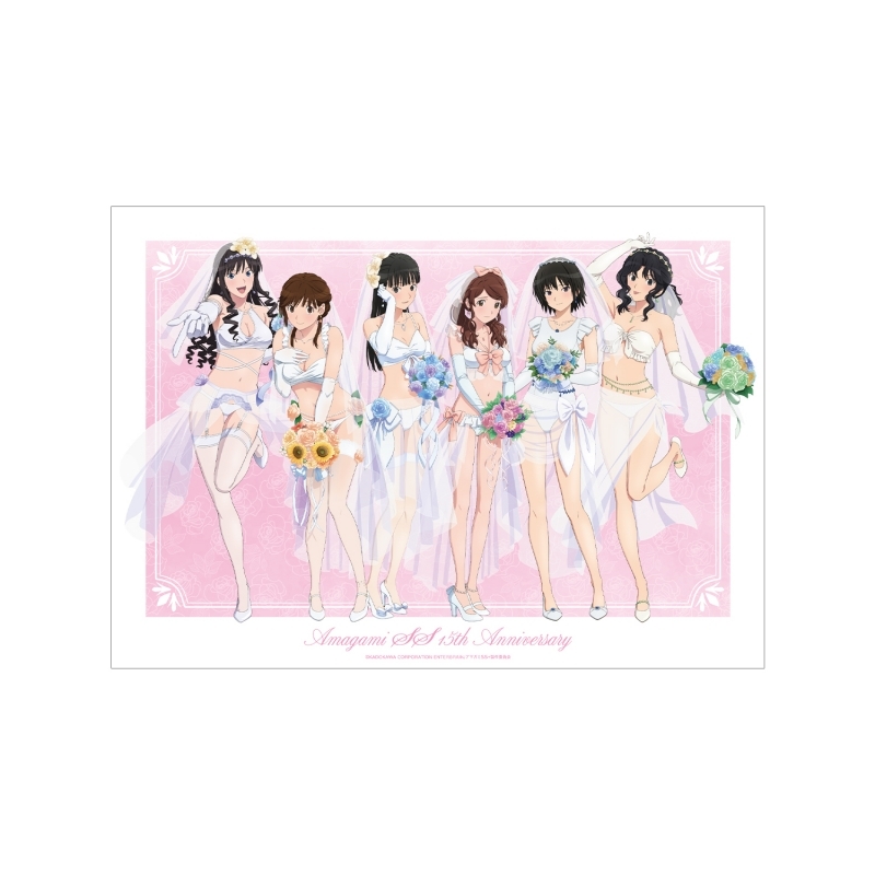 【グッズ-ポスター】アマガミSS+plus 描き下ろし 集合 ウェディング水着ver. A3マット加工ポスター