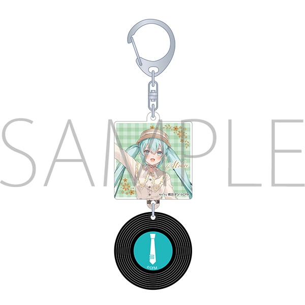 【グッズ-キーホルダー】初音ミクシリーズ レコード風キーホルダー/レジャフェス A 初音ミク