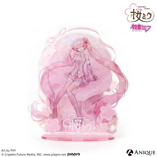 【グッズ-スタンドポップ】桜ミク 描き下ろしイラスト 四季の移ろい 初音ミク Art by PiPi ジオラマアクリルスタンド