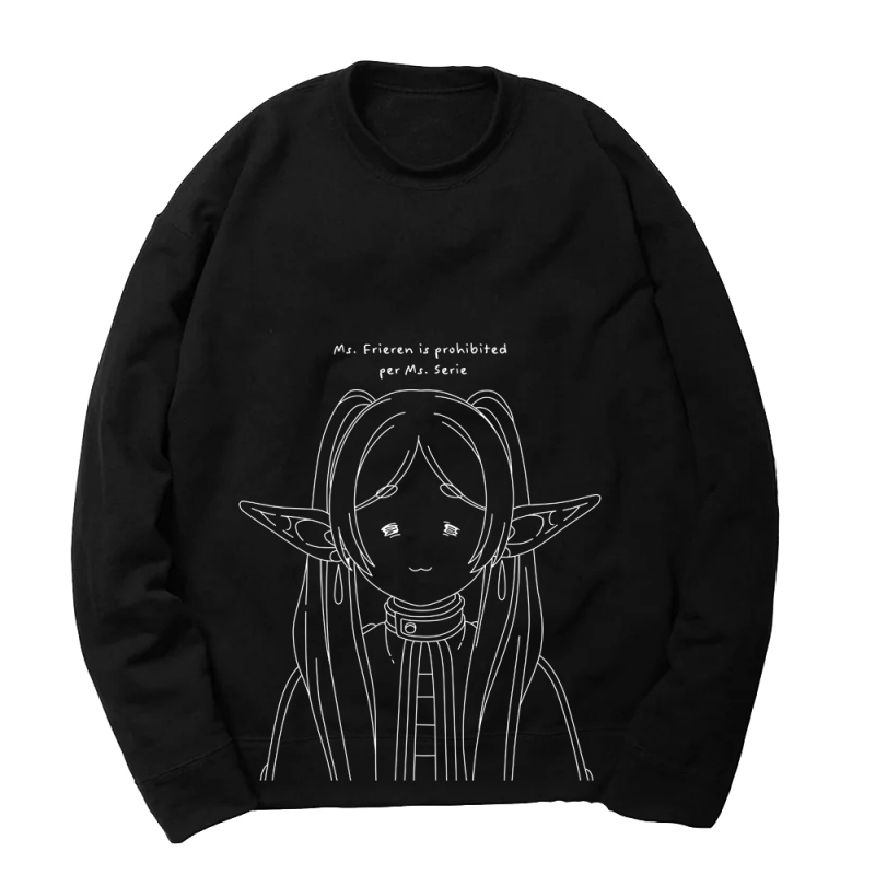 【グッズ-ウィンドブレーカー】葬送のフリーレン AMICIS しょんぼり顔スウェット Black Mサイズ