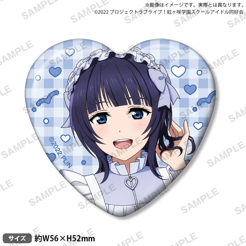 【グッズ-バッチ】ラブライブ！虹ヶ咲学園スクールアイドル同好会 ハート缶バッジ 朝香果林 じゃーじめいどふぇあ！ ver.