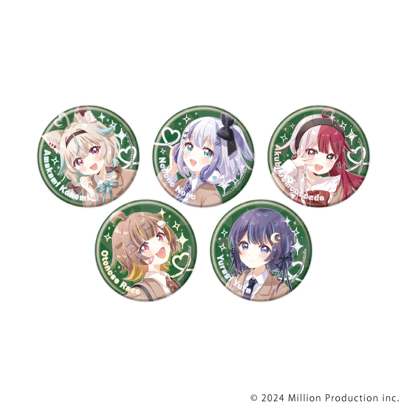 【グッズ-バッチ】Million Production ホログラム缶バッジ(57mm) 01/制服風衣装ver. ブラインド(全5種)(描き起こしイラスト)