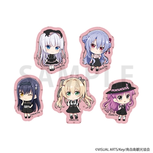 【グッズ-シール】Summer Pockets フレークシール(5種セット) 01/ダークガーリーver. 集合デザイン(ミニキャライラスト)【催事商品】
