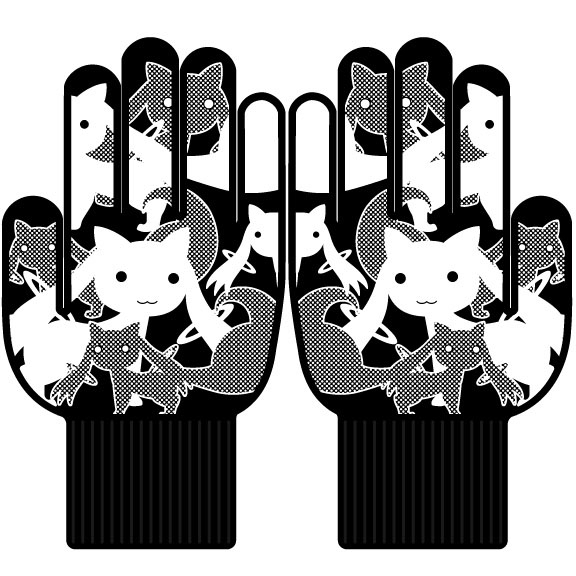 【グッズ-手袋】劇場版 魔法少女まどか☆マギカ×新日本軍手 コラボ キュゥべえ柄 サブ画像2
