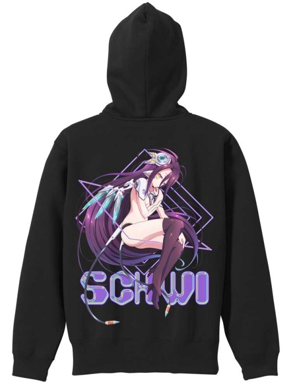 【グッズ-ウィンドブレーカー】ノーゲーム・ノーライフ ゼロ 描き下ろし シュヴィ フルカラージップパーカー Brilliant Ver. BLACK-XL サブ画像2