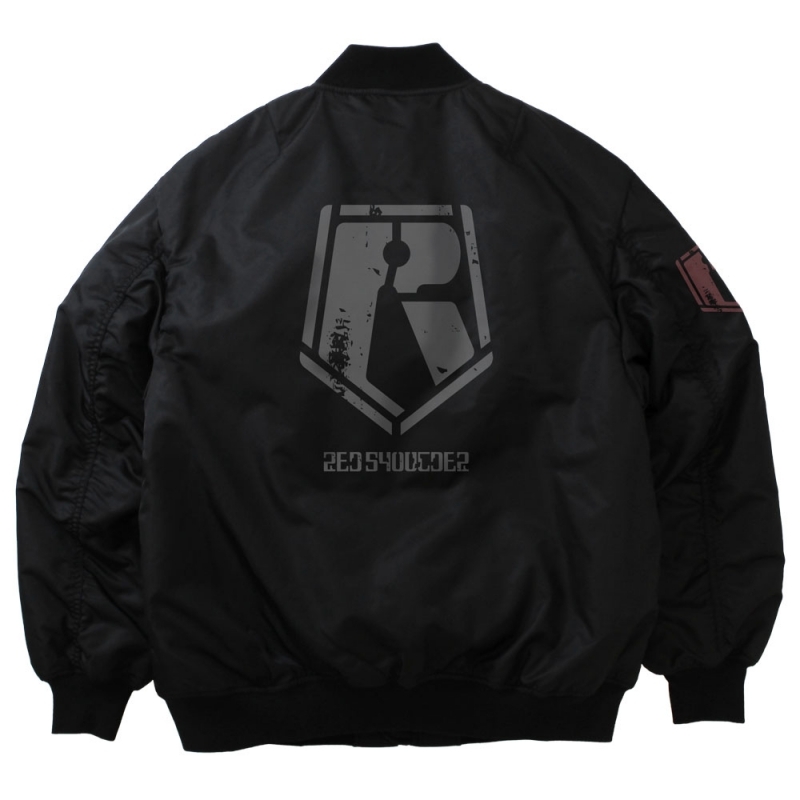 【グッズ-ウィンドブレーカー】装甲騎兵ボトムズ レッドショルダー MA-1ジャケット BLACK-XL サブ画像2