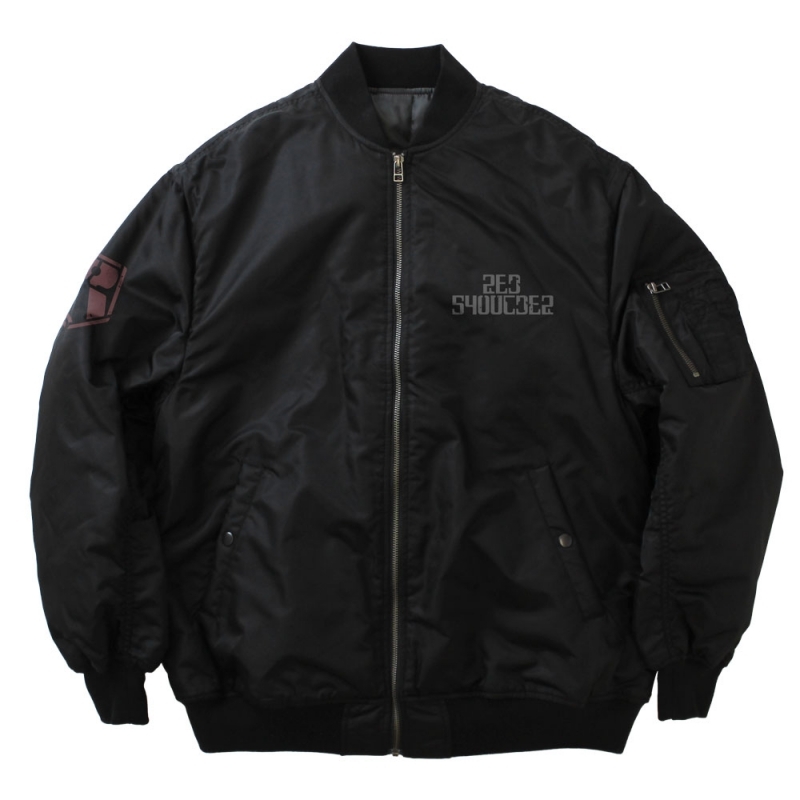 【グッズ-ウィンドブレーカー】装甲騎兵ボトムズ レッドショルダー MA-1ジャケット BLACK-XL サブ画像3