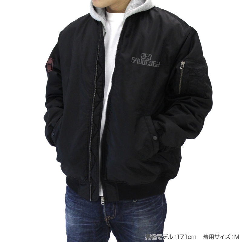 【グッズ-ウィンドブレーカー】装甲騎兵ボトムズ レッドショルダー MA-1ジャケット BLACK-XL サブ画像6
