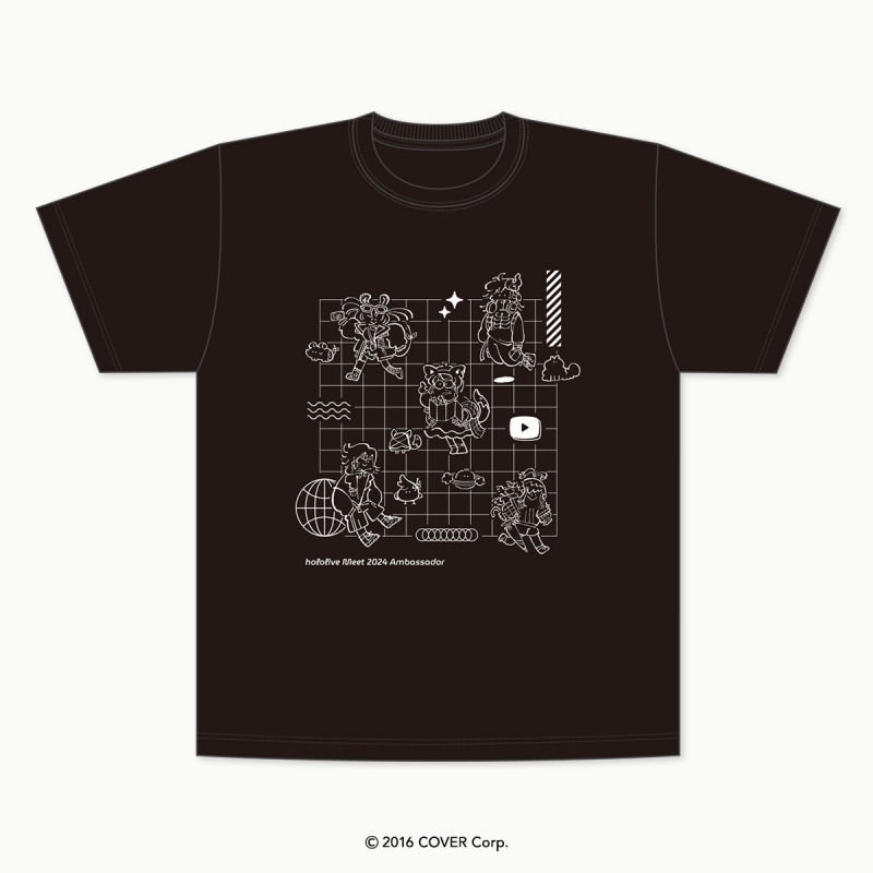 【グッズ-Tシャツ】hololive Meet 2024 デフォルメイラストTシャツ（黒/L）
