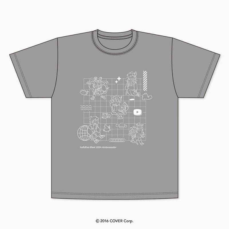 【グッズ-Tシャツ】hololive Meet 2024 デフォルメイラストTシャツ（グレー/M）