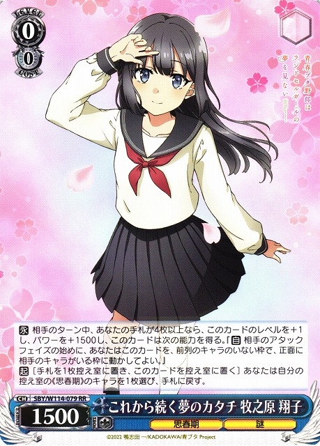 【WS】これから続く夢のカタチ 牧之原 翔子【RR】SBY/W114-079